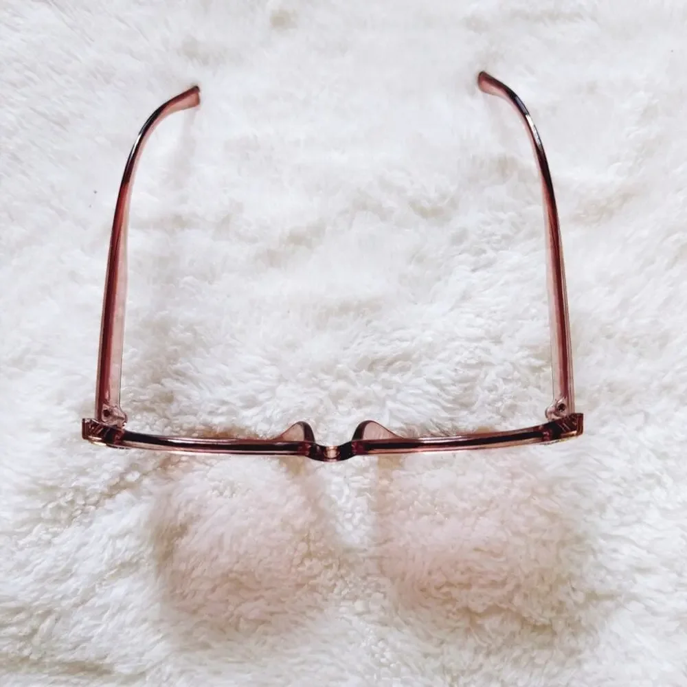 Rosy Clear Pink Cat Eye Oversized Sunglasses